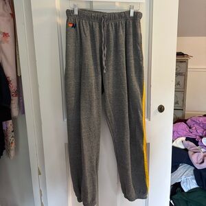 Aviator Nation Gray 5 Stripe Sweatpants